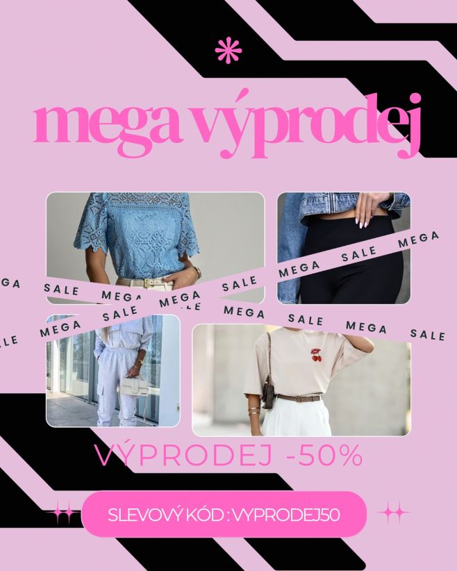 -50 % právě teď! Velký výprodej odstartoval. Nečekej – nejhezčí kousky mizí jako první. 🛍️ www.fashionerium.cz Výprodej...